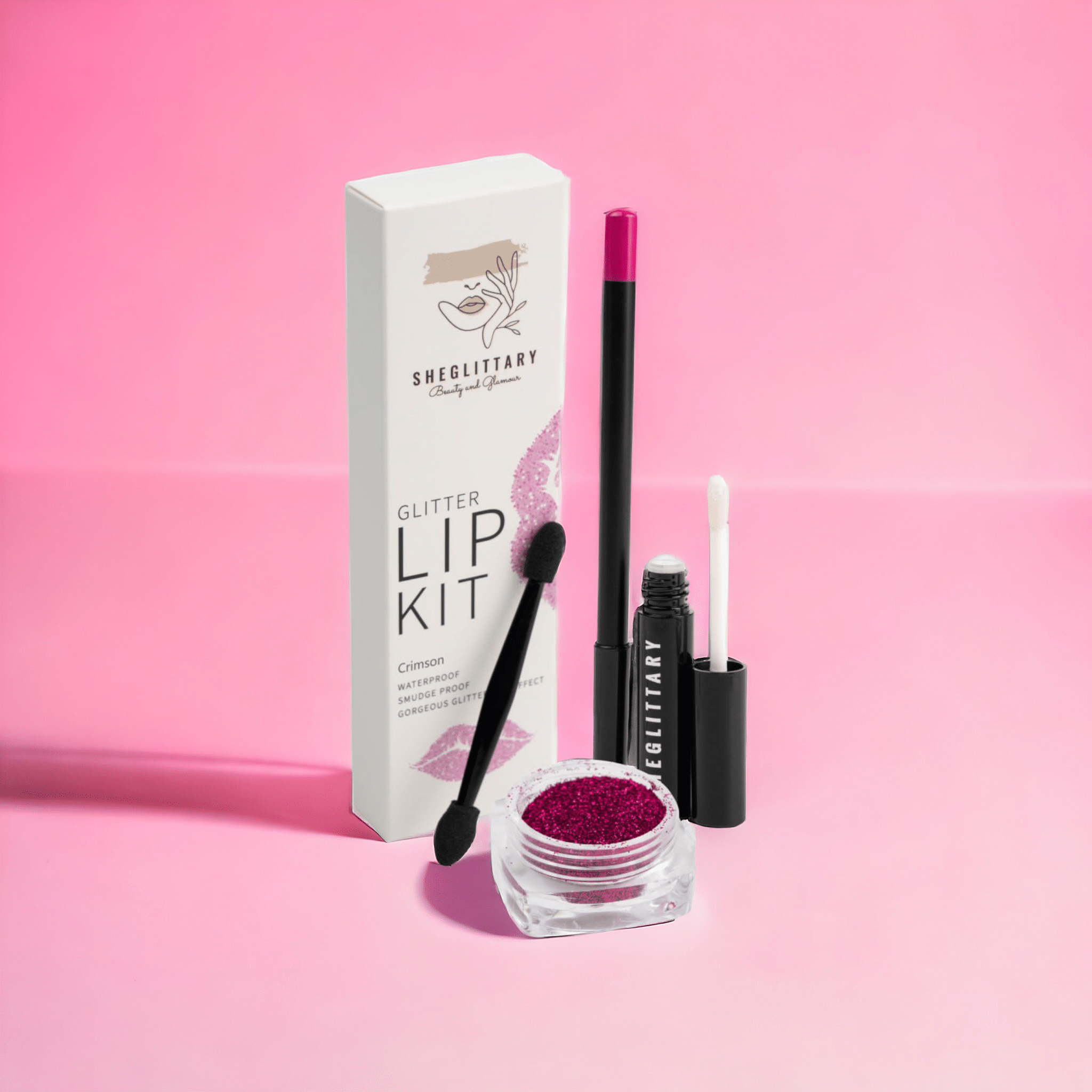 Crimson Glitter Lip Kit - SHEGLITTARYCrimson Glitter Lip KitSHEGLITTARY