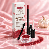 SHEGLITTARY Coco Red Sugar Glitter Lip Kit โ upgraded packaging on pink satin