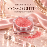 SHEGLITTARY Cosmo Glitter Pretty โ blush satin vanity