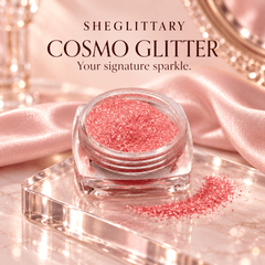 SHEGLITTARY Cosmo Glitter Pretty – blush satin vanity