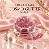 SHEGLITTARY Cosmo Glitter Starlight โ blush satin vanity