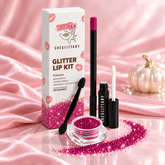 SHEGLITTARY Crimson Glitter Lip Kit โ upgraded packaging on pink satin