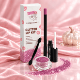 SHEGLITTARY Elmore Glitter Lip Kit โ upgraded packaging on pink satin