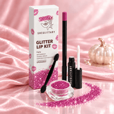 SHEGLITTARY Fairy Glitter Lip Kit – upgraded packaging on pink satin