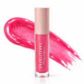 Sheglittary High Lip Gloss Cotton Candy bottle and matching gloss swatch
