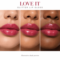 Sheglittary Glitter Lip Gloss Love It lip swatches