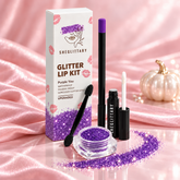 SHEGLITTARY Purple You Glitter Lip Kit โ upgraded packaging on pink satin