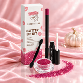 SHEGLITTARY Sweetv Glitter Lip Kit โ upgraded packaging on pink satin