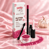 SHEGLITTARY Sweetv Glitter Lip Kit โ upgraded packaging on pink satin