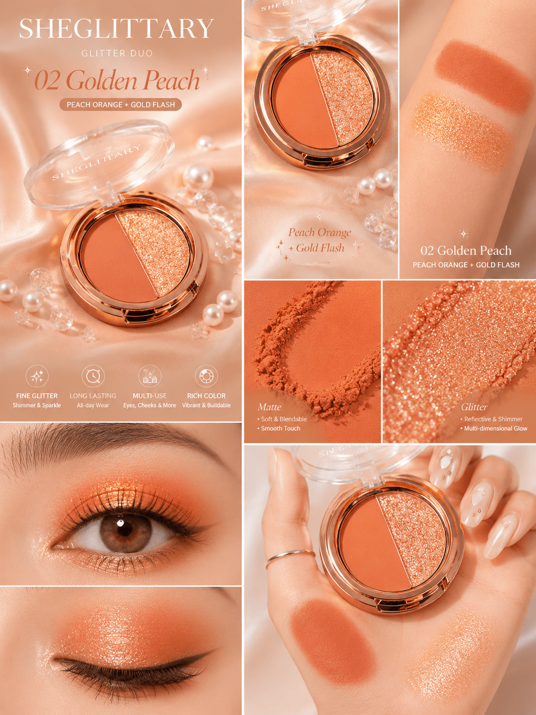 SHEGLITTARY Glitter Duo | Ultra Pigmented Eyes & Cheeks Duo - SHEGLITTARY