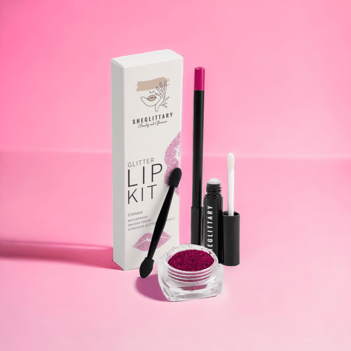 Crimson Glitter Lip Kit - SHEGLITTARYCrimson Glitter Lip KitSHEGLITTARY
