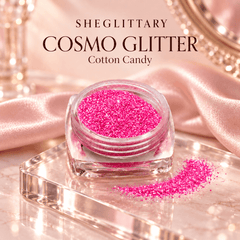 SHEGLITTARY Cosmo Glitter Cotton Candy – blush satin vanity
