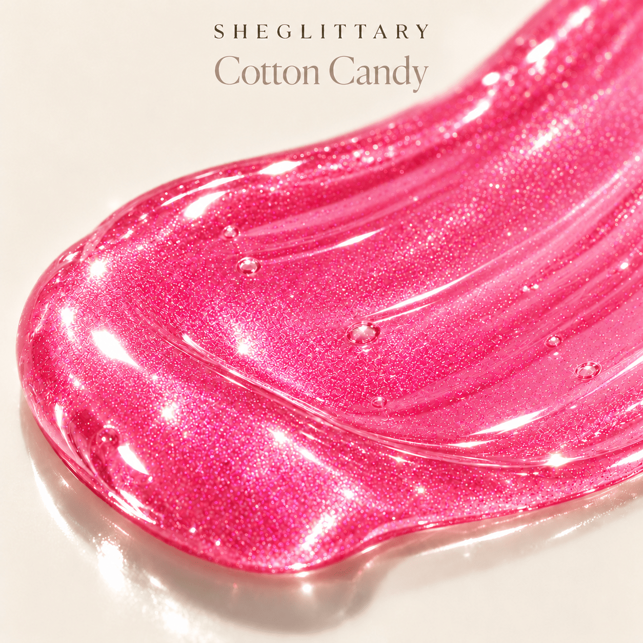 Sheglittary High Lip Gloss Cotton Candy high shine gloss texture