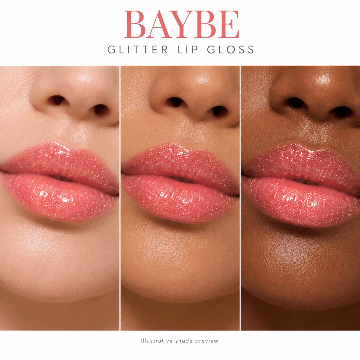 Sheglittary Glitter Lip Gloss Baybe lip swatches