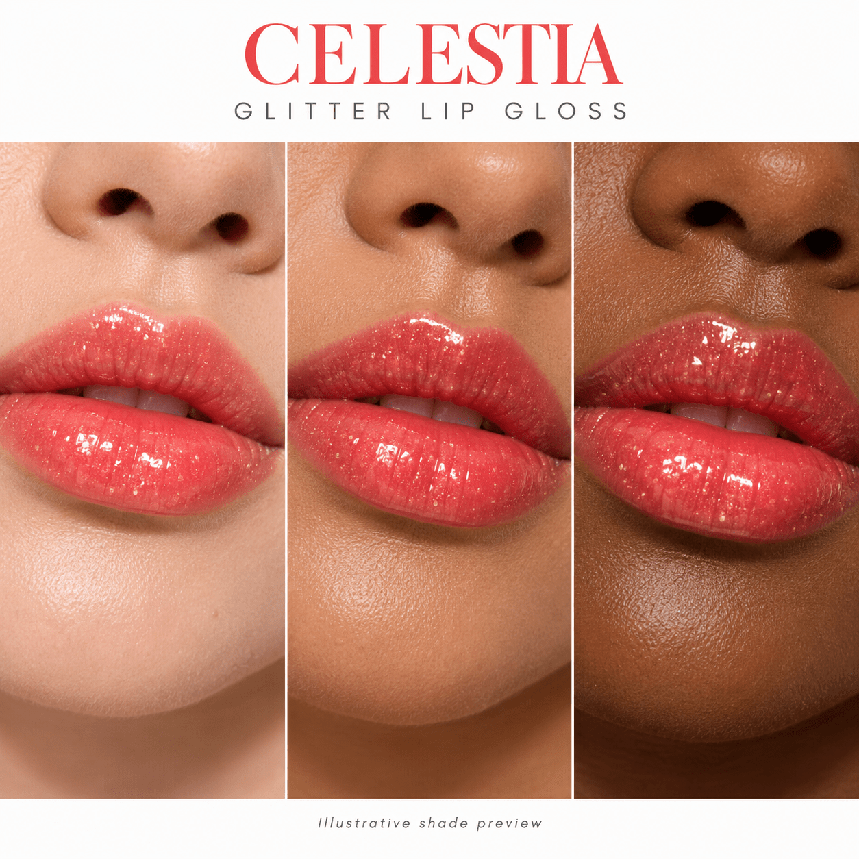 Sheglittary Glitter Lip Gloss celestia lip swatches