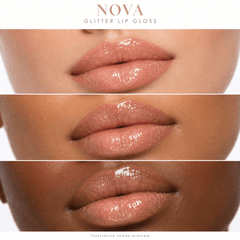 Sheglittary Glitter Lip Gloss Nova lip swatches