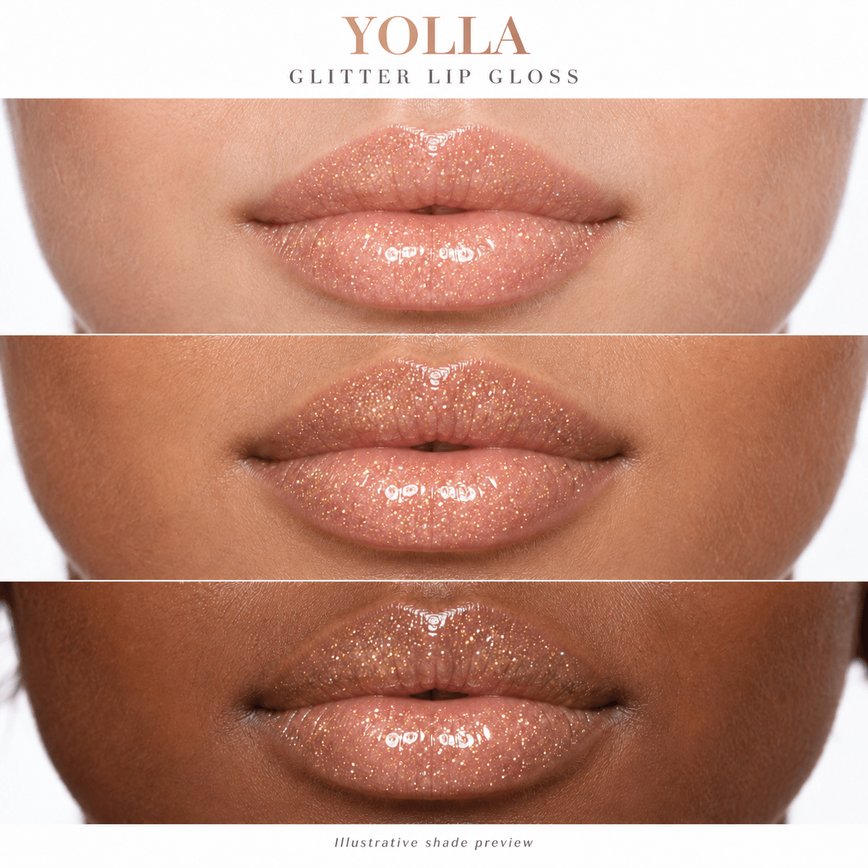 Sheglittary Glitter Lip Gloss Yolla lip swatches